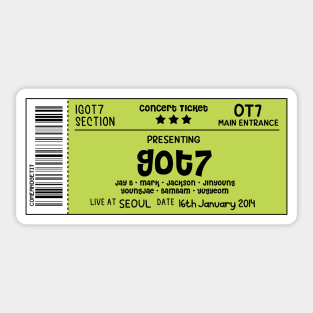 GOT7 Concert Ticket Sticker